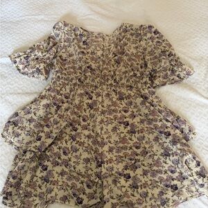 SHEIN Floral Print Puff Sleeve Romper